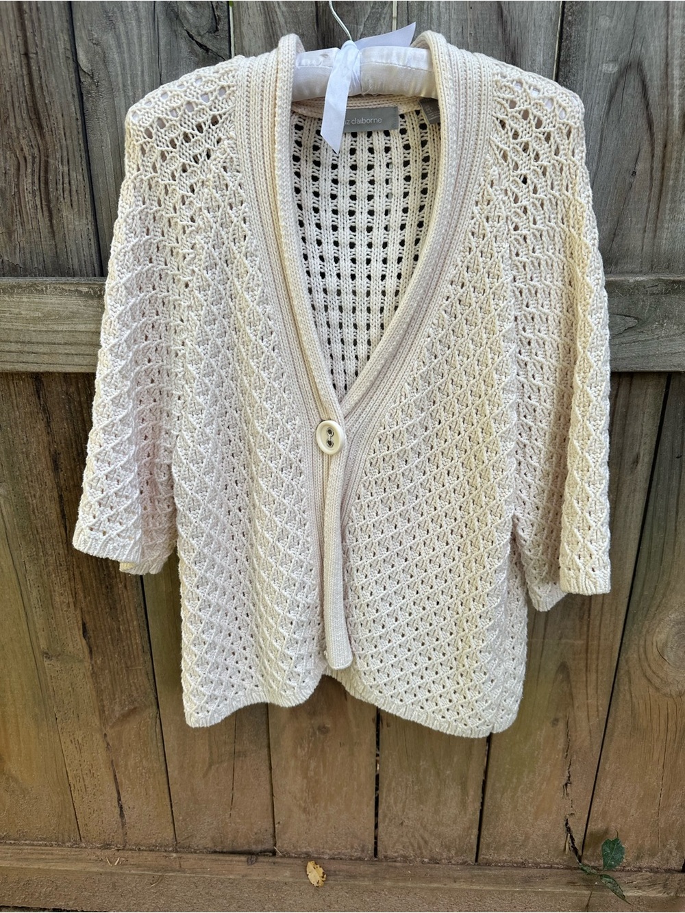 Liz Claiborne cotton blend short sleeve cardigan